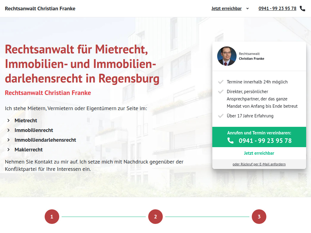Website von Rechtsanwalt Christian Franke