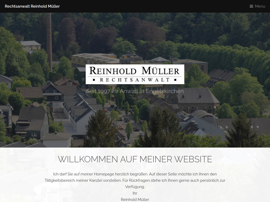 Website von Rechtsanwalt Reinhold Müller in Engelskirchen