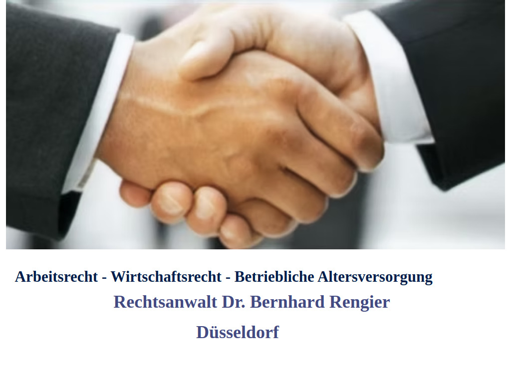 Website von Rechtsanwalt Dr. Bernhard Rengier in Düsseldorf