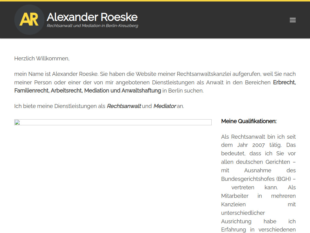Website von Alexander Roeske in Berlin