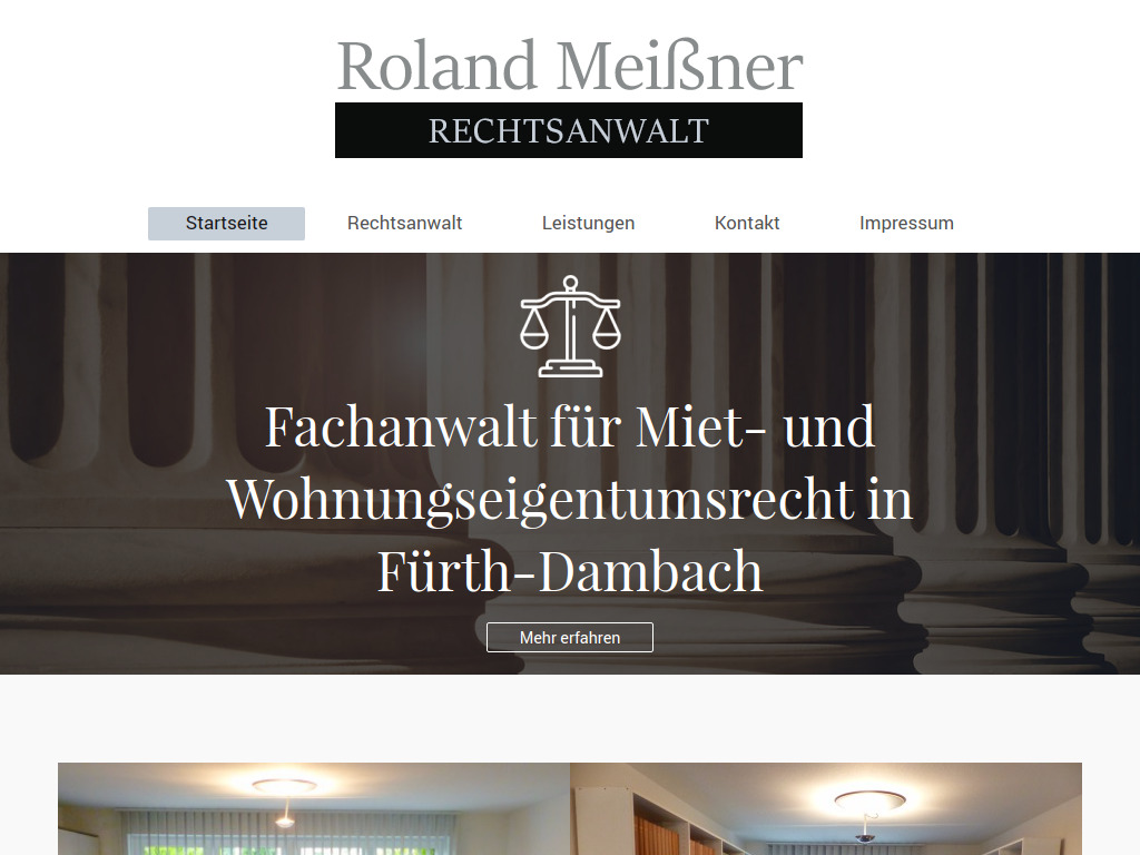 Website von Rechtsanwaltskanzlei Meißner in Fürth-Dambach