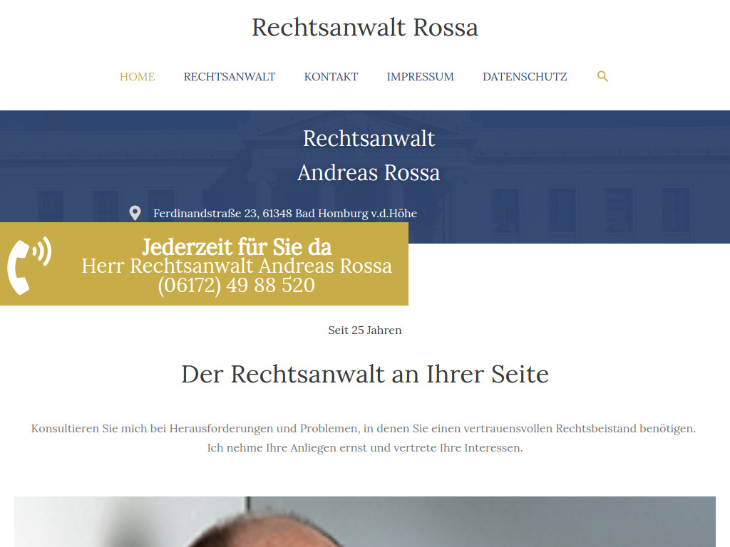 Website von Rechtsanwalt Andreas Rossa in Bad Homburg v.d.Höhe