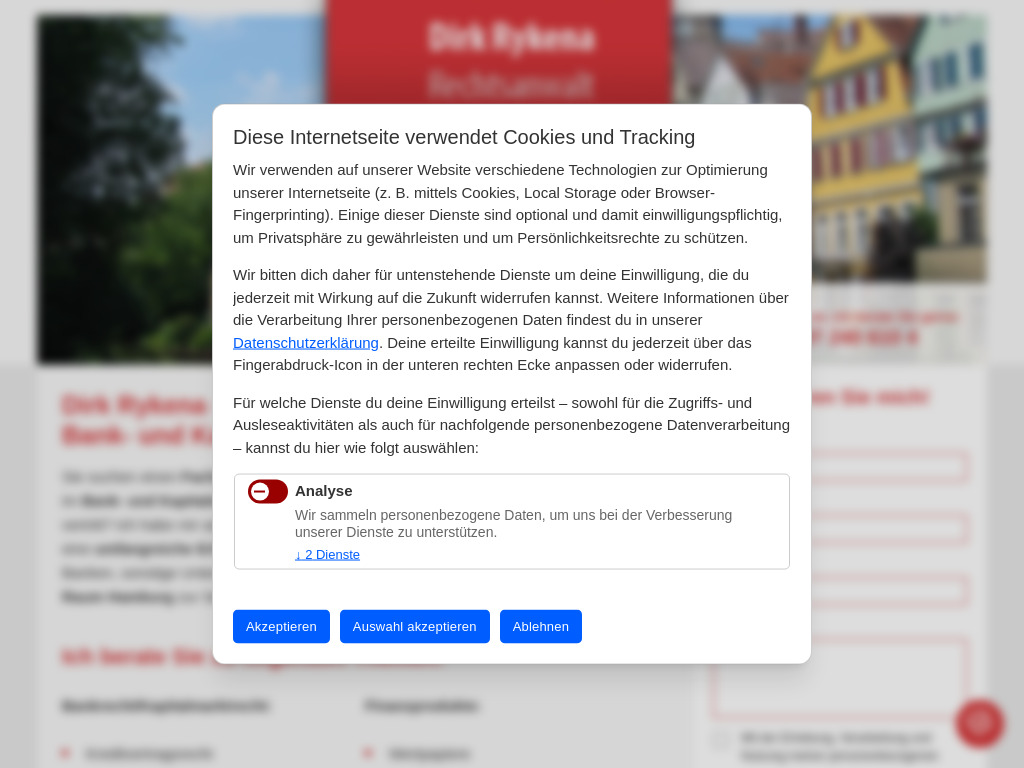 Website von Rechtsanwalt Rykena in Hamburg