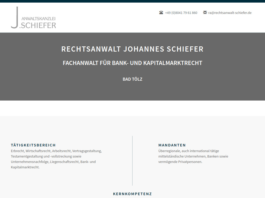 Website von Johannes Schiefer in Bad Tölz