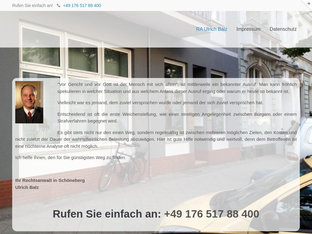 Website von Ulrich Balz in Berlin