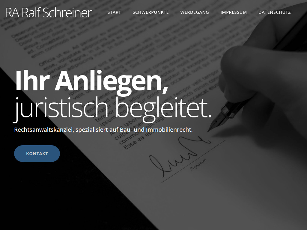Website von RA Ralf Schreiner in Berlin