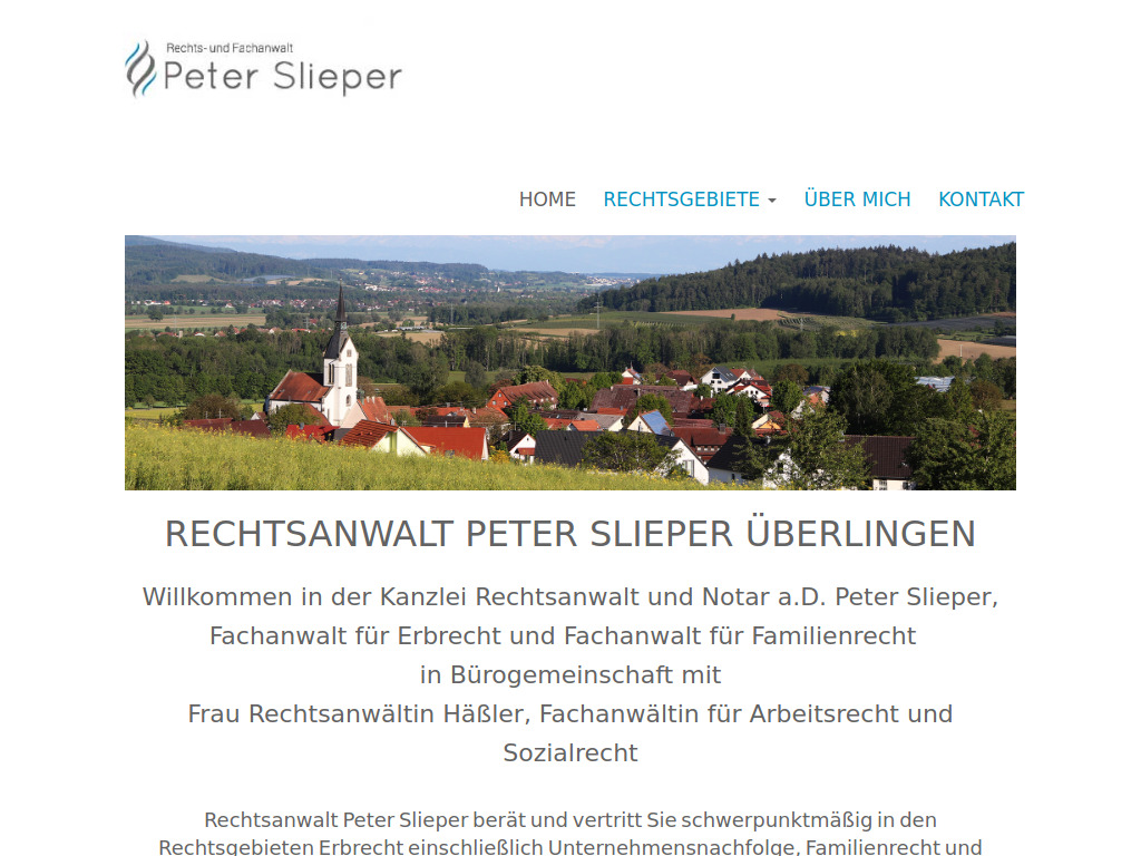 Website von Rechtsanwalt Peter Slieper in Überlingen-Lippertsreute
