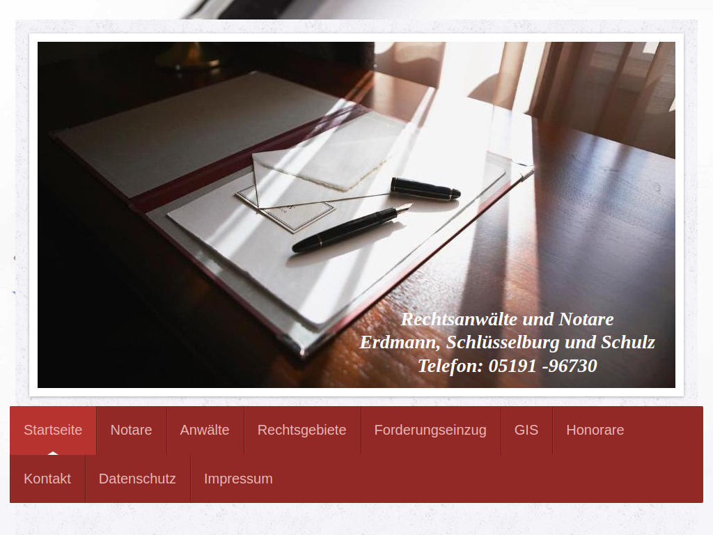 Website von Erdmann, Schlüsselburg & Schulz in Soltau
