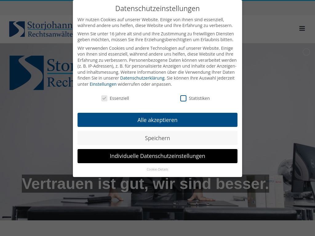 Website von Rechtsanwälte Storjohann in Kiel