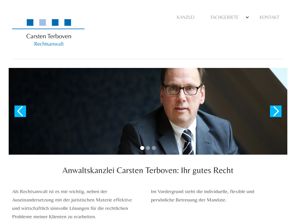 Website von Anwaltskanzlei Carsten Terboven in Gelsenkirchen