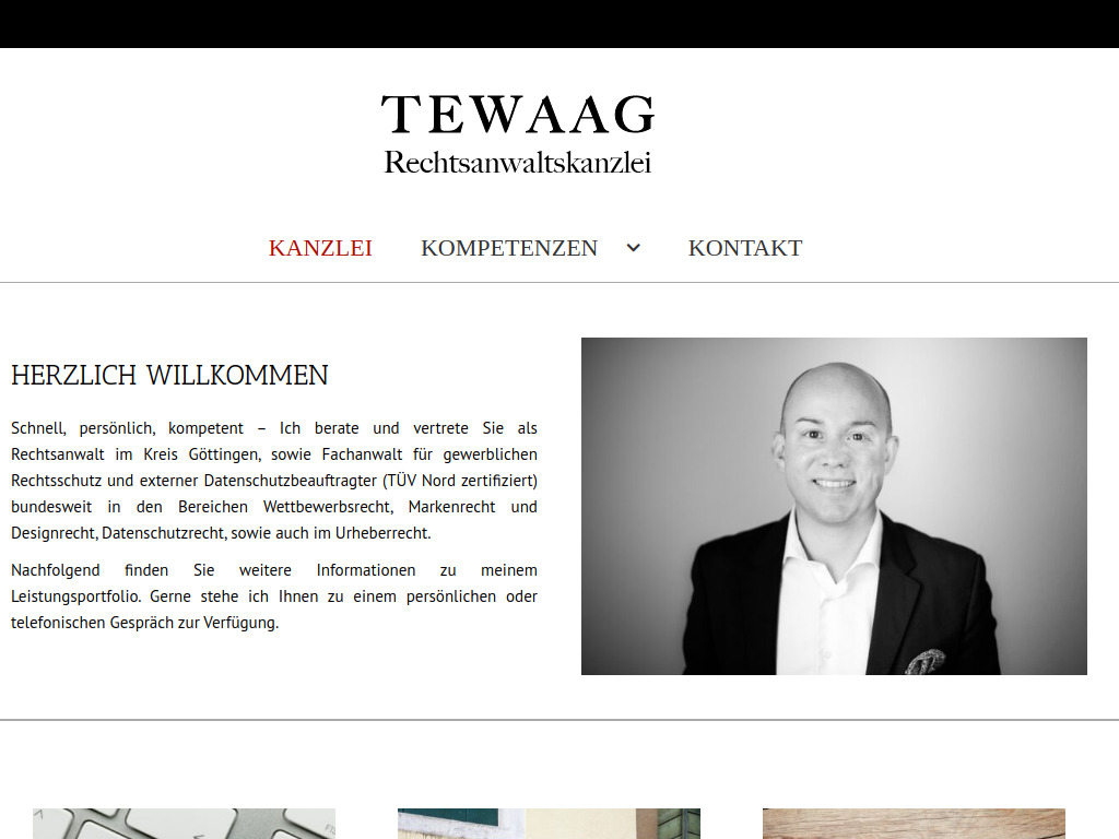 Website von Rechtsanwalt Martin Tewaag in Göttingen