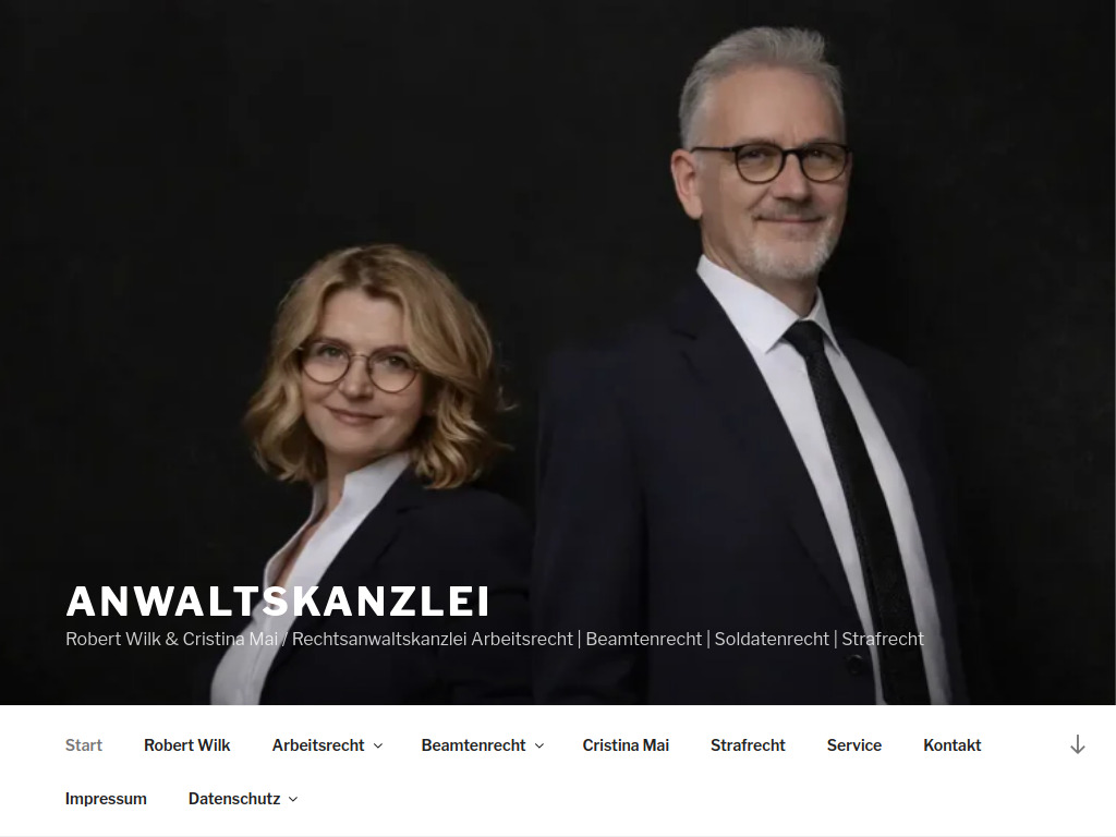 Website von Rechtsanwalt Robert Wilk in Köln