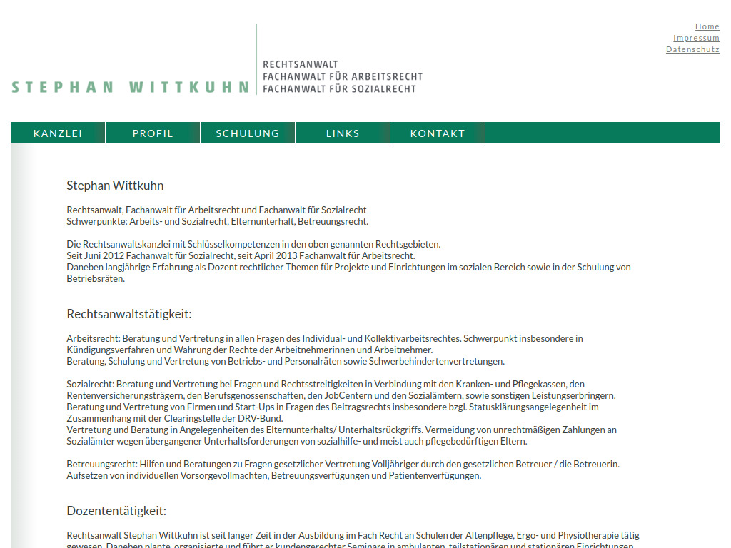 Website von Stephan Wittkuhn in Hamburg