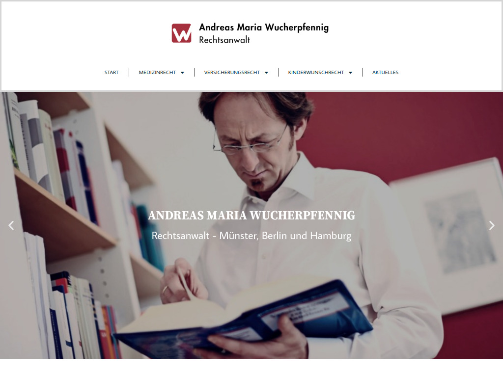 Website von Rechtsanwalt Andreas Maria Wucherpfennig in Münster
