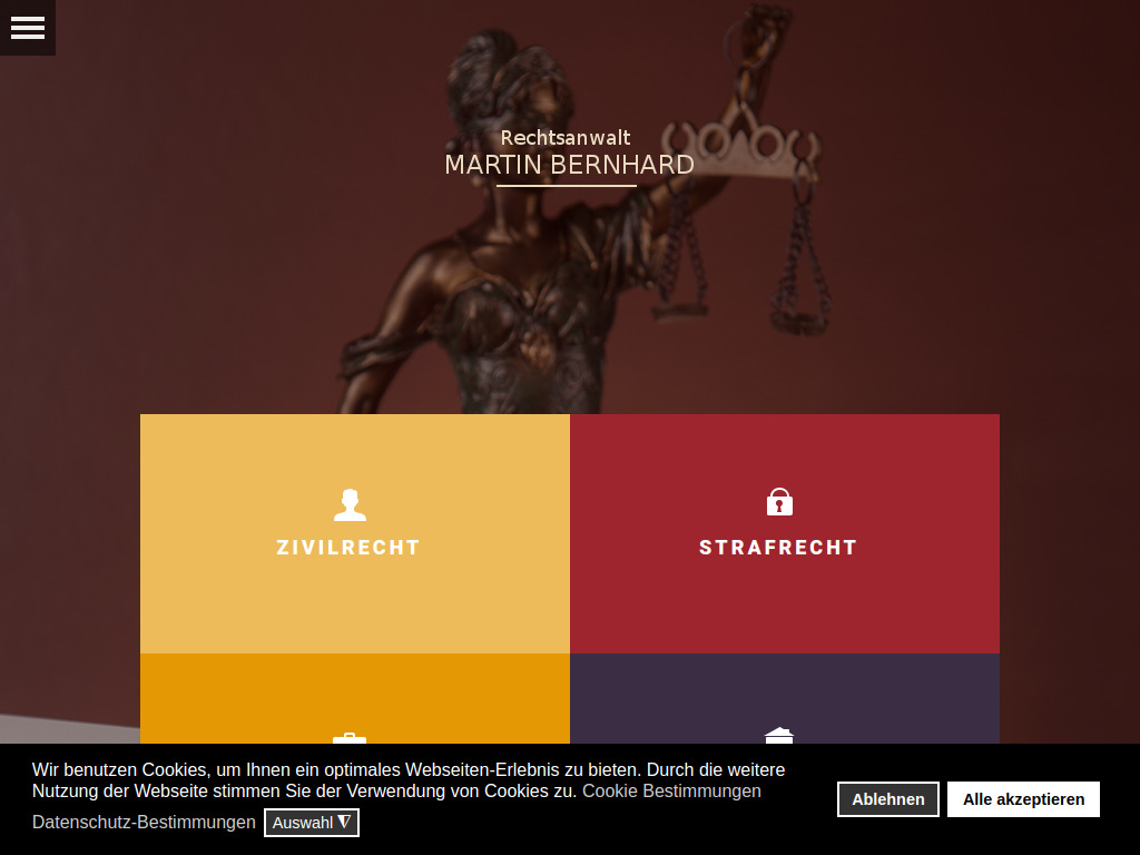 Website von Rechtsanwaltskanzlei Martin Bernhard in Ingolstadt