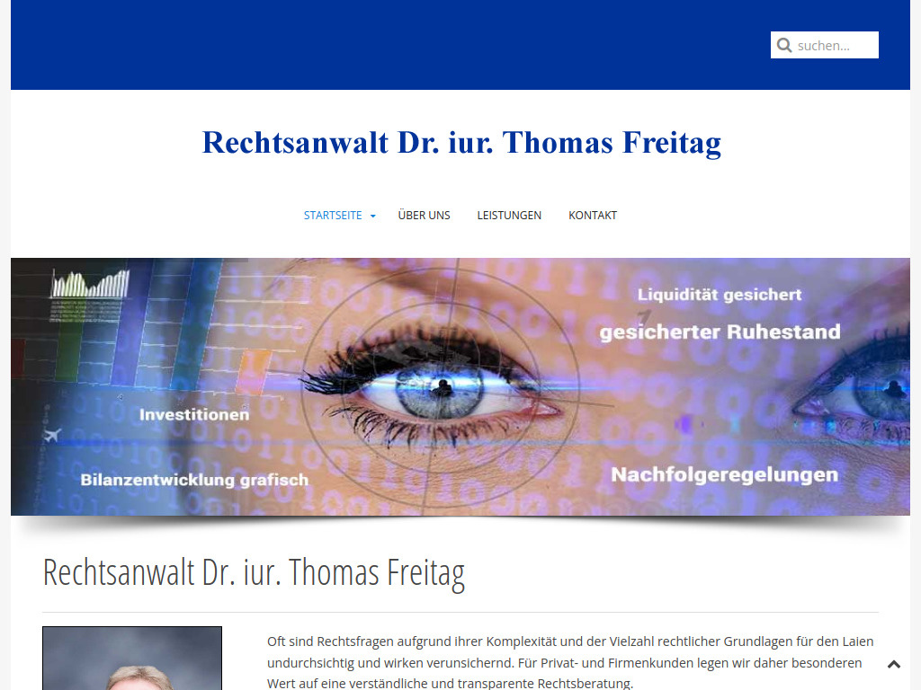 Website von Rechtsanwalt Dr. iur. Thomas Freitag in Hückelhoven