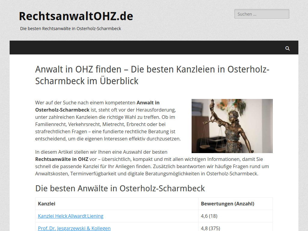 Website von Haftung für Inhalte in Osterholz-Scharmbeck