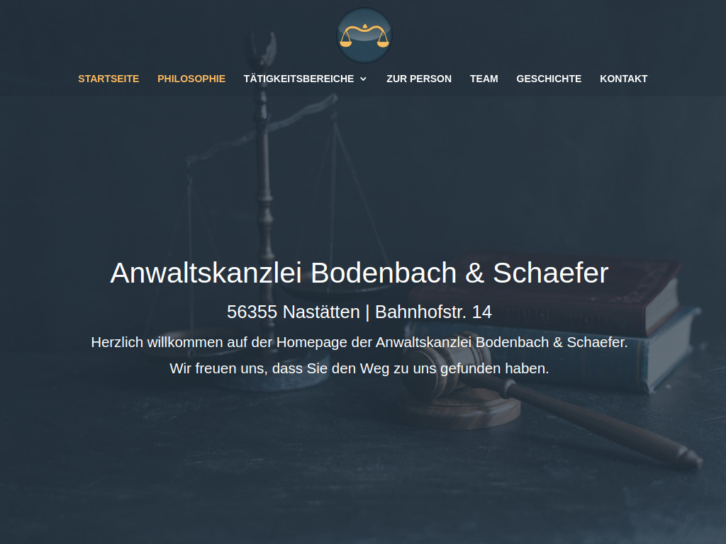 Website von Anwaltskanzlei Bodenbach & Schaefer in Nastätten