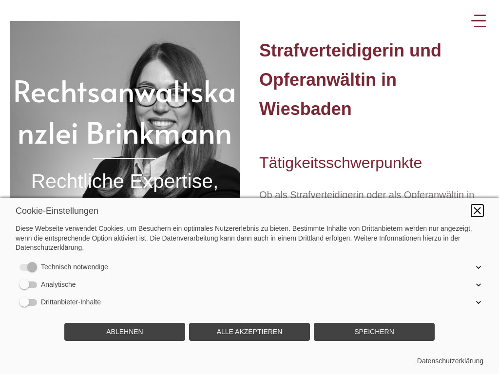 Website von Rechtsanwaltskanzlei Brinkmann in Wiesbaden