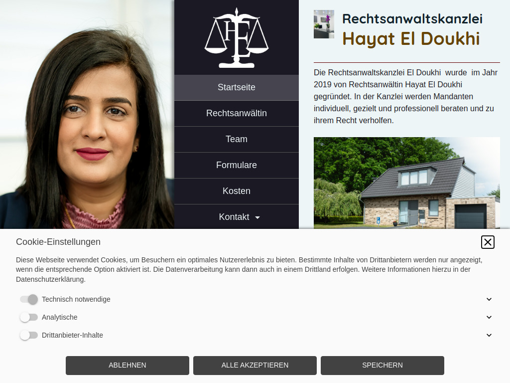 Website von Rechtsanwaltskanzlei Hayat El Doukhi in Bad Fallingbostel