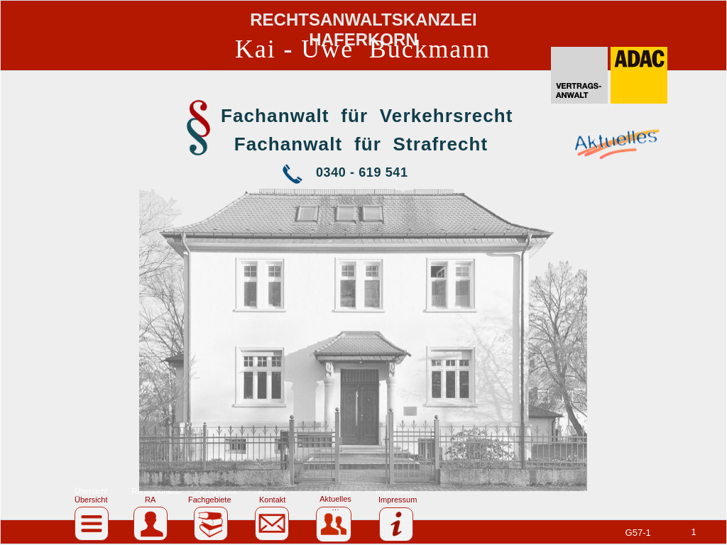 Website von Rechtsanwaltskanzlei Haferkorn in Berlin
