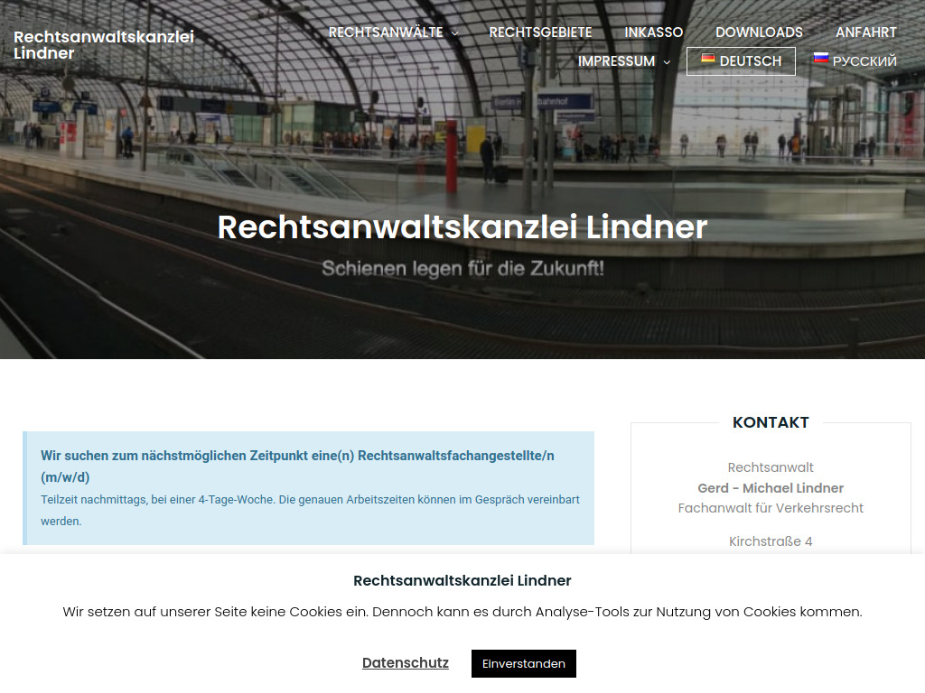 Website von Rechtsanwaltskanzlei Lindner in Friesoythe