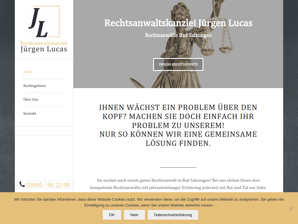 Website von Rechtsanwaltskanzlei Lucas in Bad Salzungen