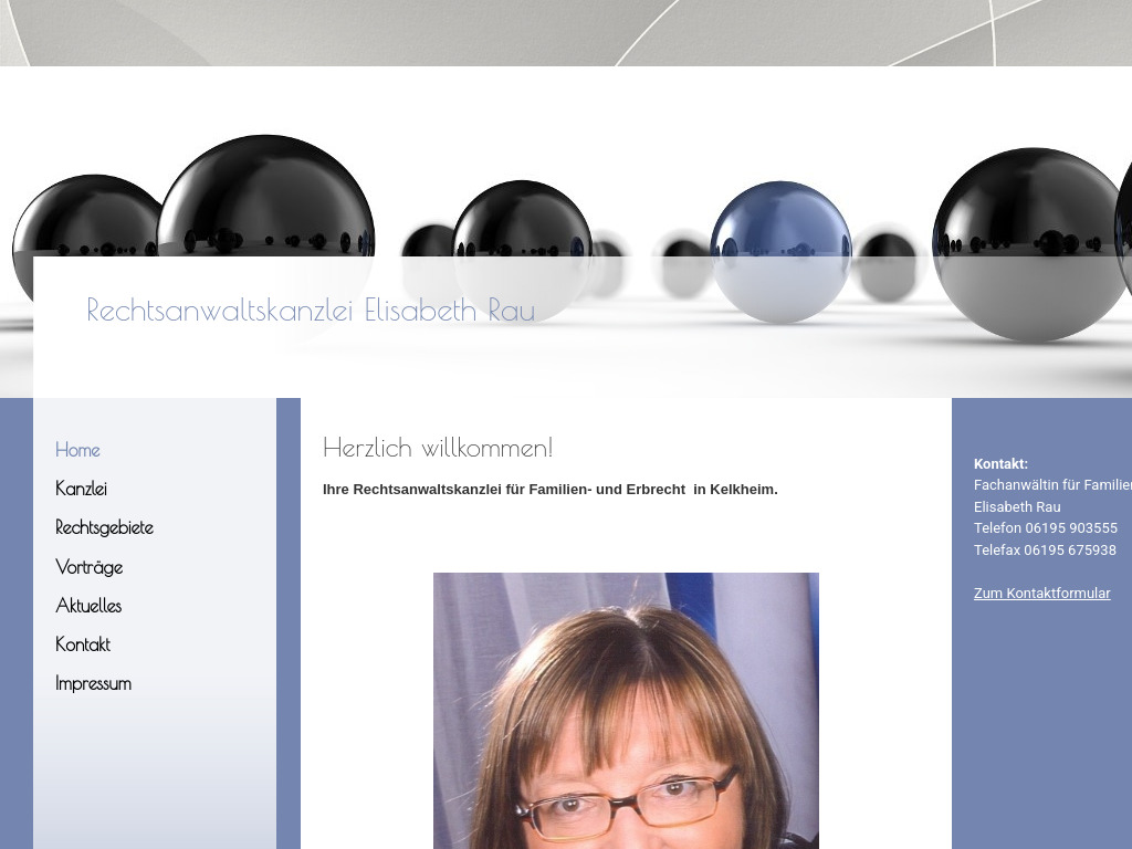Website von Rechtsanwaltskanzlei Elisabeth Rau in Kelkheim