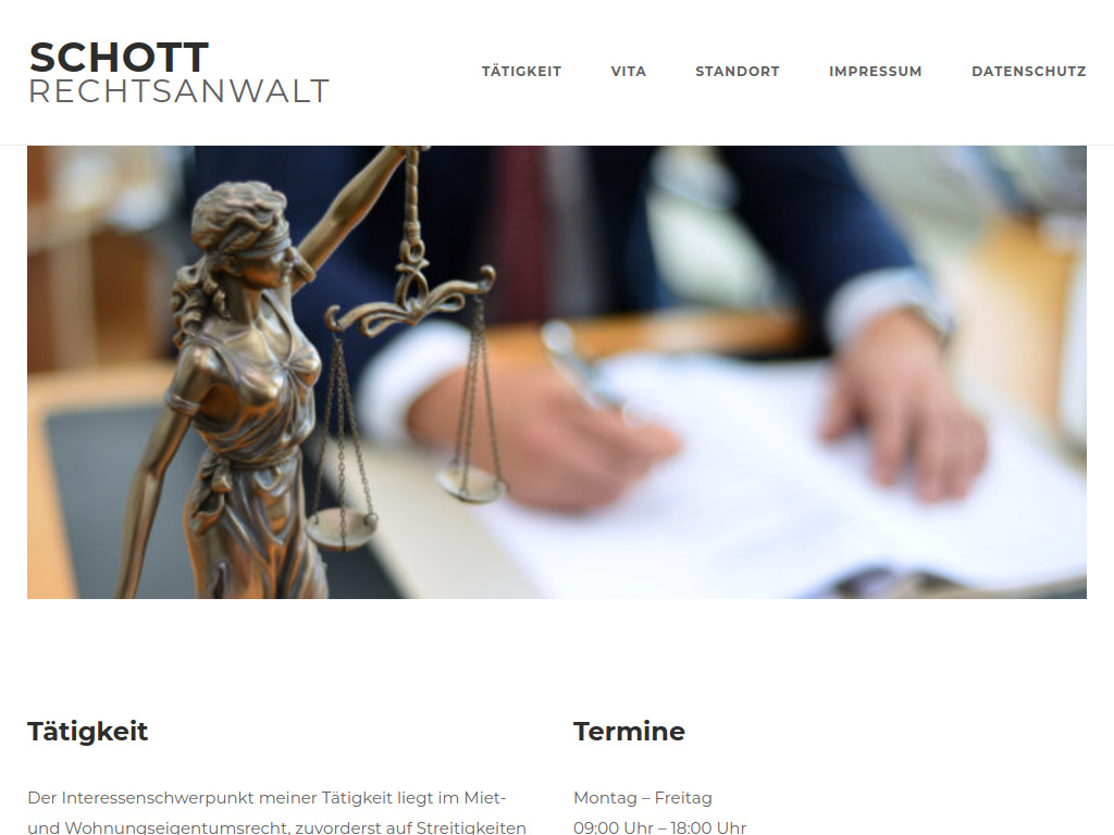 Website von Rechtsanwalt Tim Schott in Bernau bei Berlin