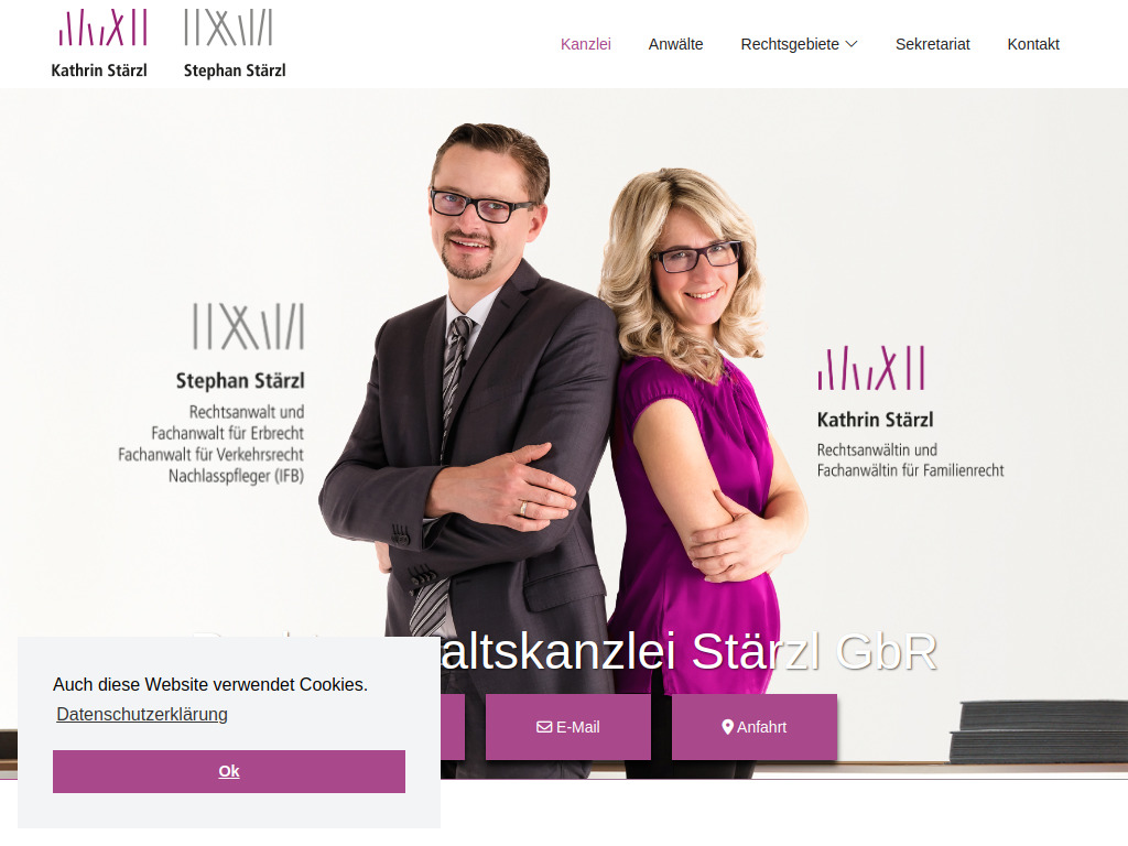 Website von Rechtsanwaltskanzlei Stärzl GbR in Schwabach
