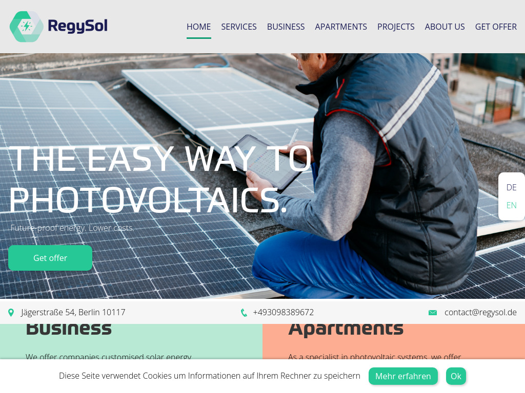 Website von RegySol GmbH in Berlin
