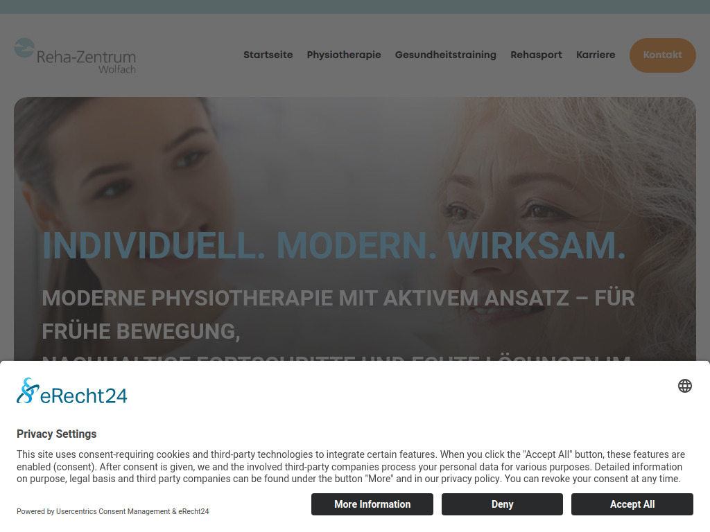 Website von Rehazentrum Wolfach GmbH in Wolfach