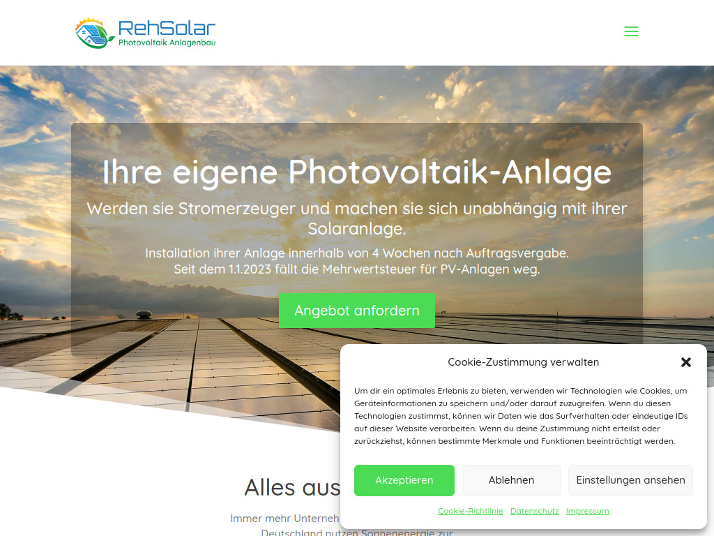 Website von RehSolar in Monheim am Rhein