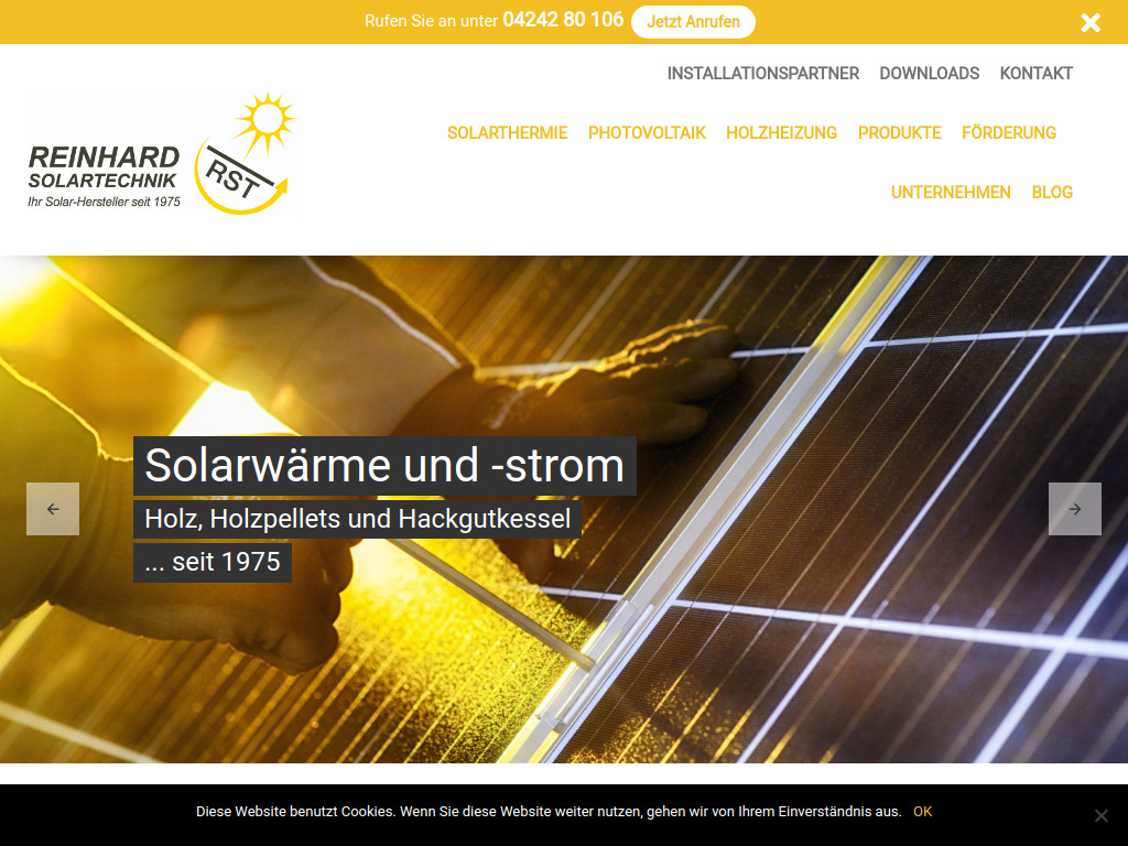 Website von REINHARD SOLARTECHNIK GmbH in Syke