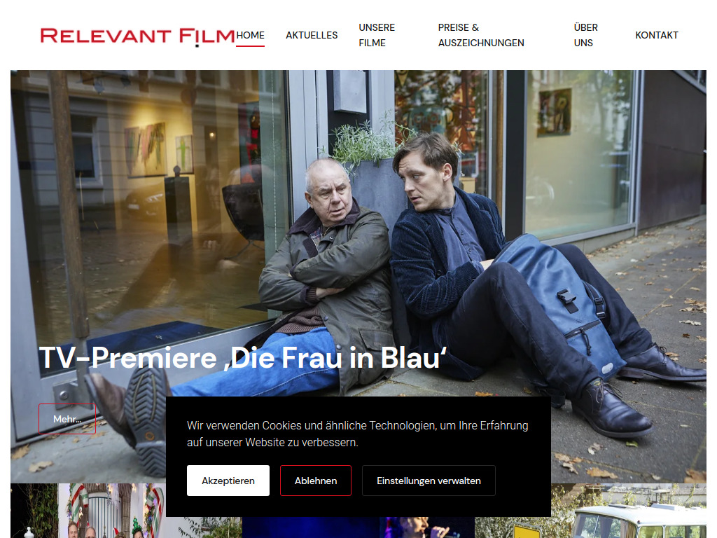 Website von Relevant Film Produktionsgesellschaft mbH in Hamburg
