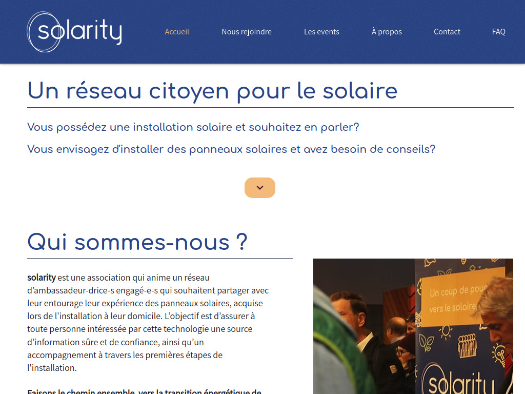 Website von Un réseau citoyen pour le solaire