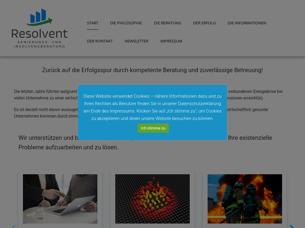 Website von RESOLVENT GmbH in Düsseldorf