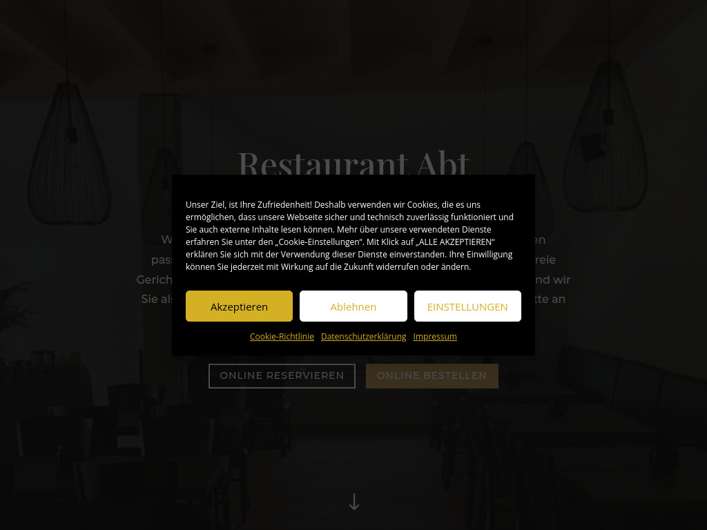 Website von Restaurant Abt in Thierhaupten