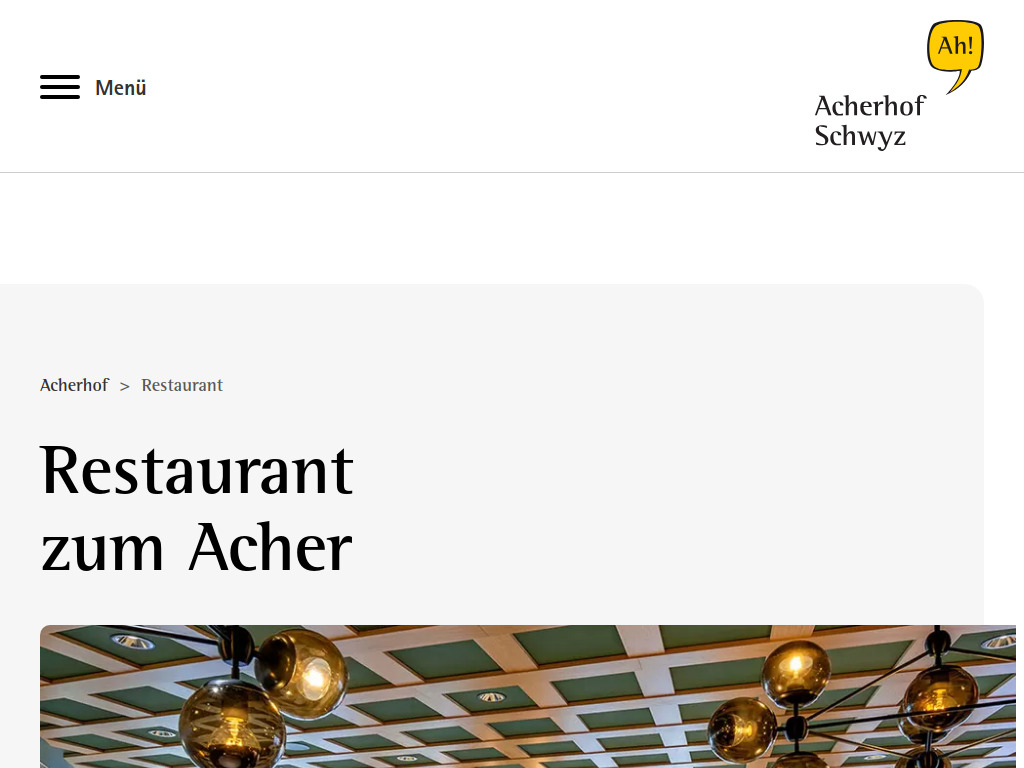 Website von Restaurant zum Acher