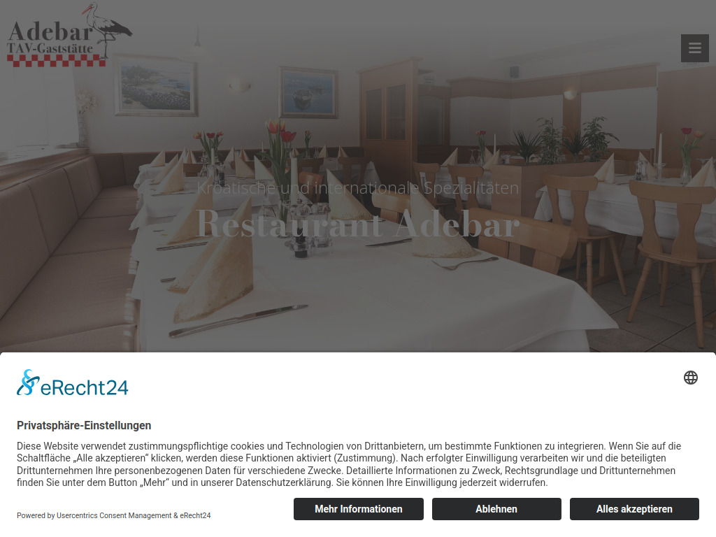 Website von Restaurant Adebar in Eppertshausen