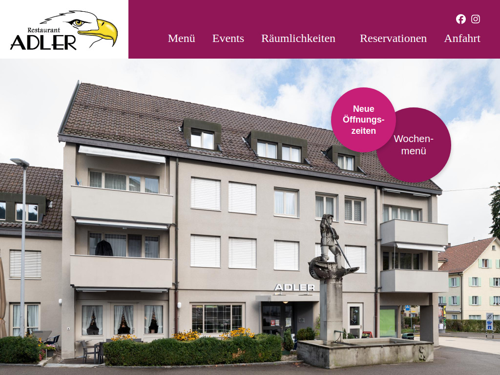 Website von Restaurant Adler in St. Gallen