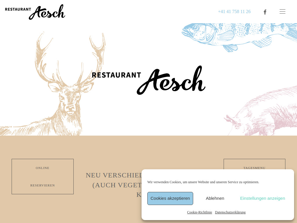 Website von Restaurant Aesch GmbH in Walchwil