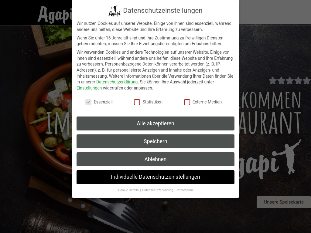 Website von Restaurant Agapi in Leverkusen