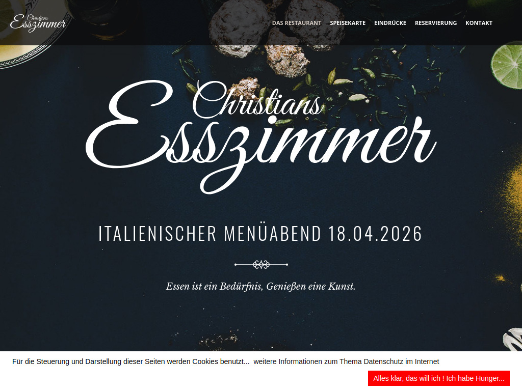 Website von Christians Esszimmer in Ahlerstedt