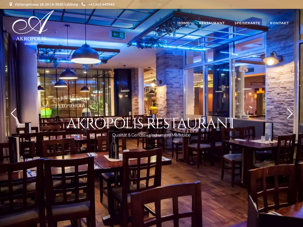 Website von Restaurant Akropolis in Salzburg