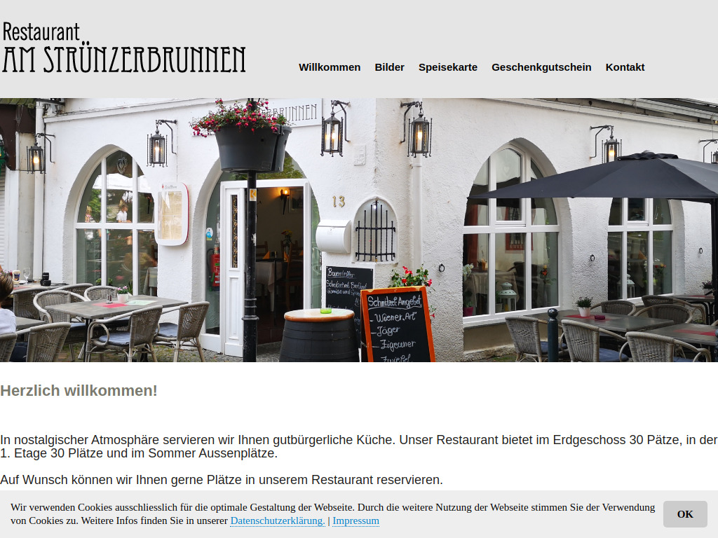 Website von Restaurant am Strünzerbrunnen in Linz am Rhein