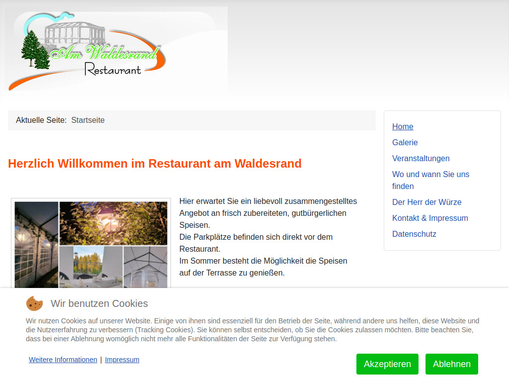 Website von Restaurant am Waldesrand in Neuhaus am Rennweg