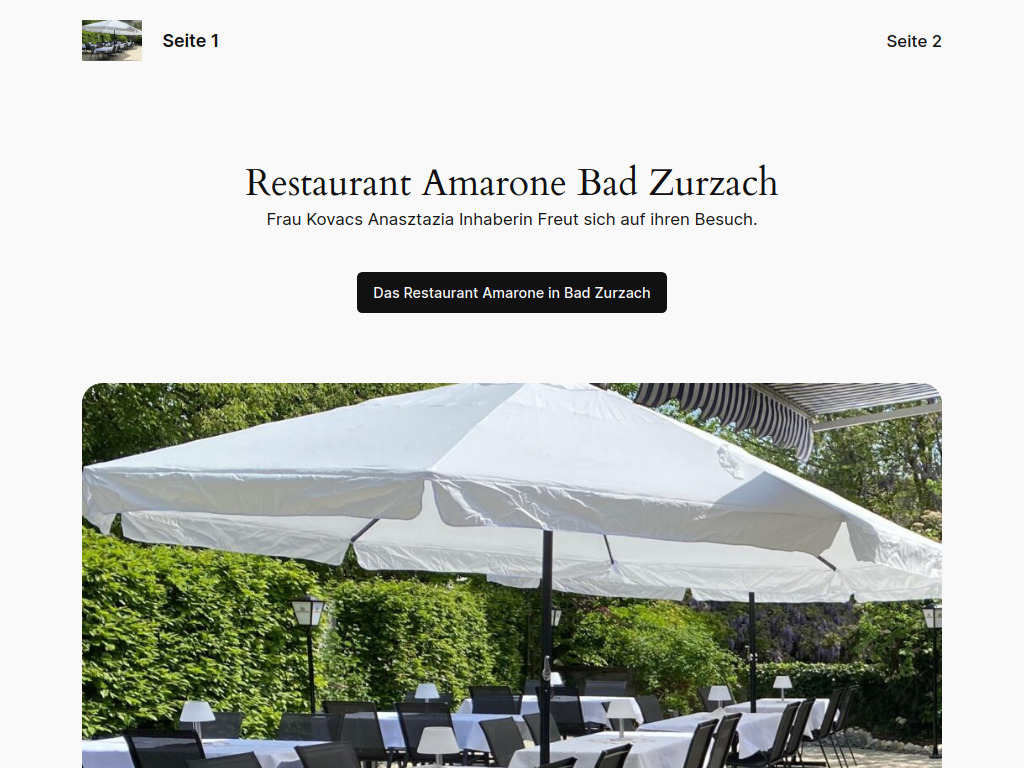 Website von Restaurant Amarone in Bad Zurzach
