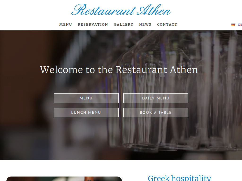Website von Restaurant Athen in München