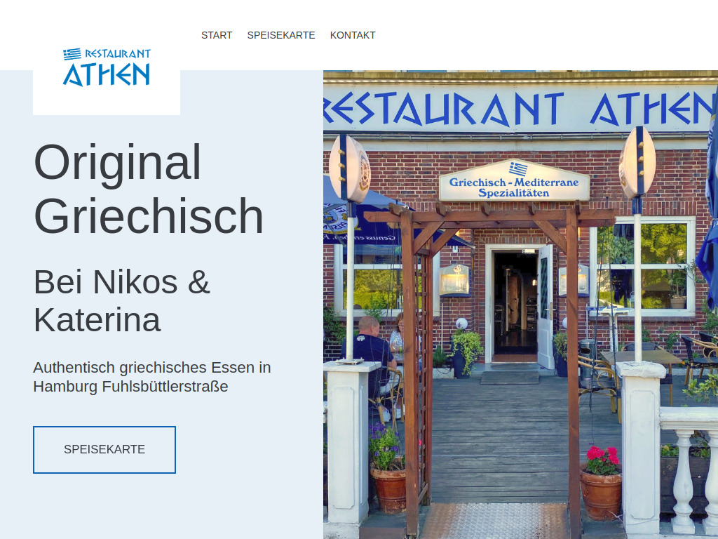 Website von Restaurant Athen in Hamburg